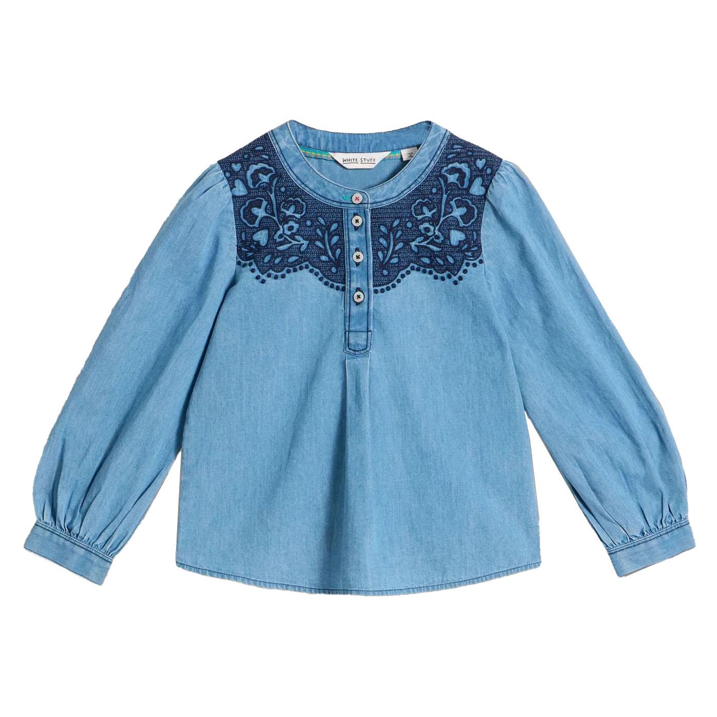 White Stuff LS Chambray Top